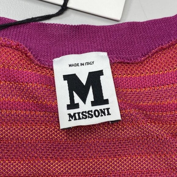Missoni Women’s Floral Striped Knit Jersey Mini Dress – Pink/Purple – Size 2 - Picture 4 of 10